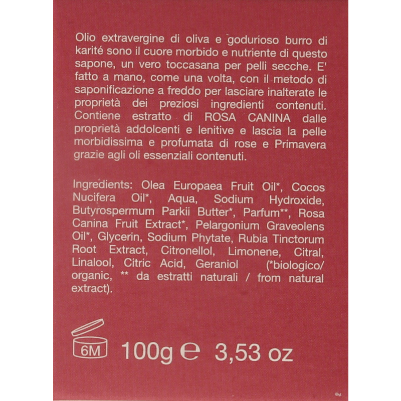 La Saponaria Zeep roos shea butter bio 100 Gram - DrogistWereld