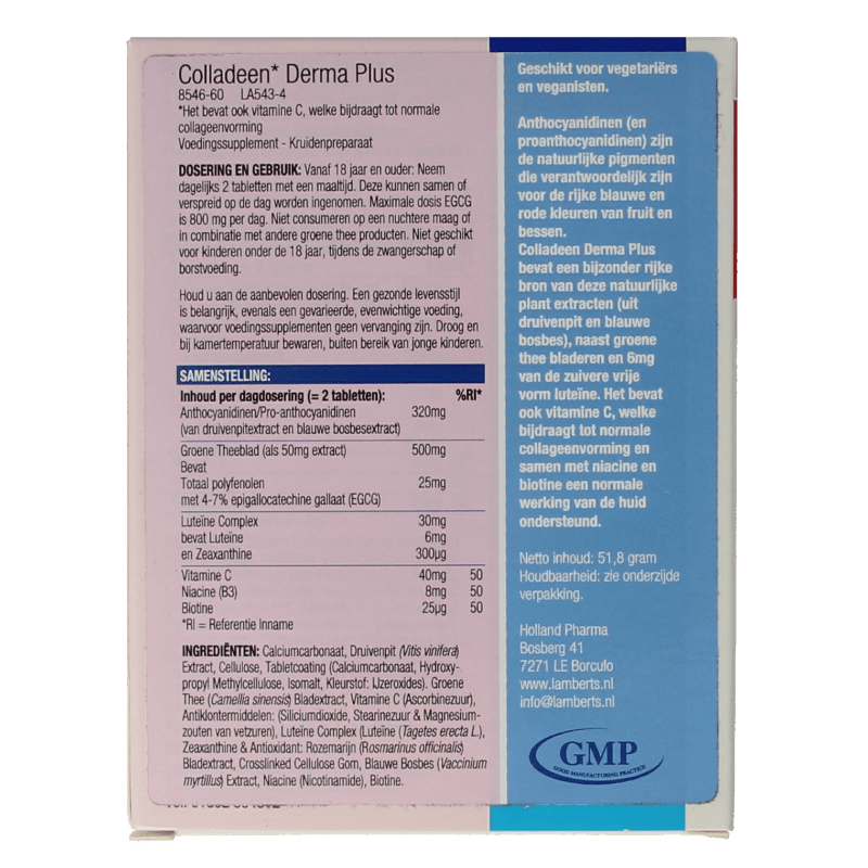 Lamberts Colladeen derma plus 60 Tabletten - DrogistWereld