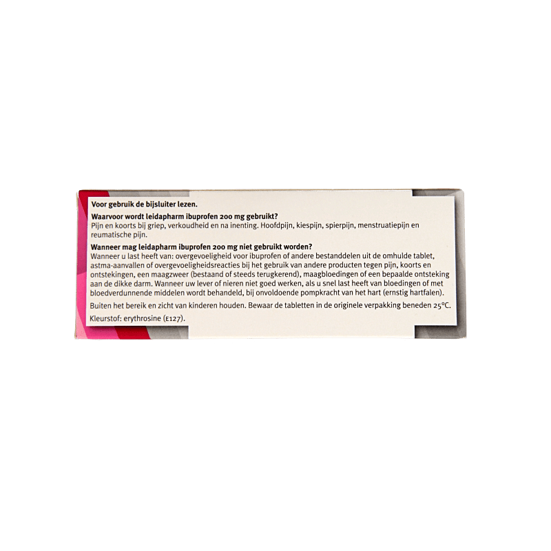 Leidapharm Ibuprofen 200mg 40 Tabletten - DrogistWereld