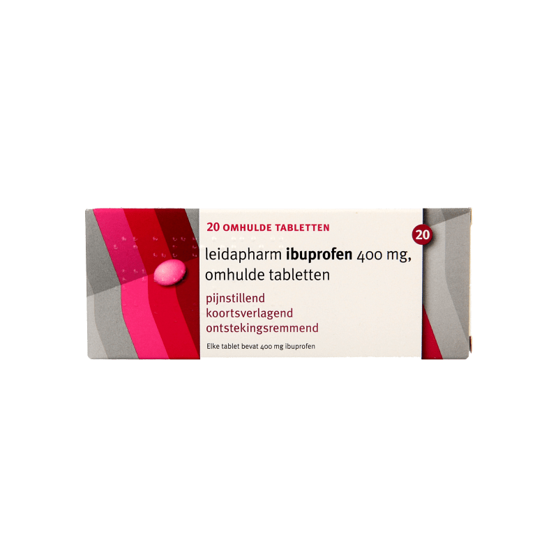 Leidapharm Ibuprofen 400mg 20 Dragees - DrogistWereld