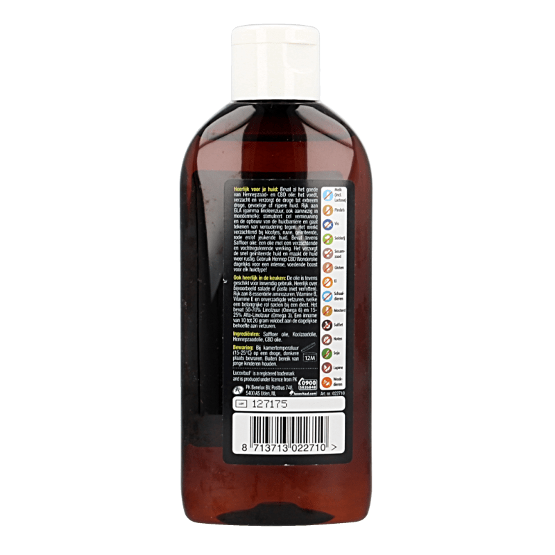Lucovitaal Hennep CBD huidwonder olie 200 Milliliter - DrogistWereld