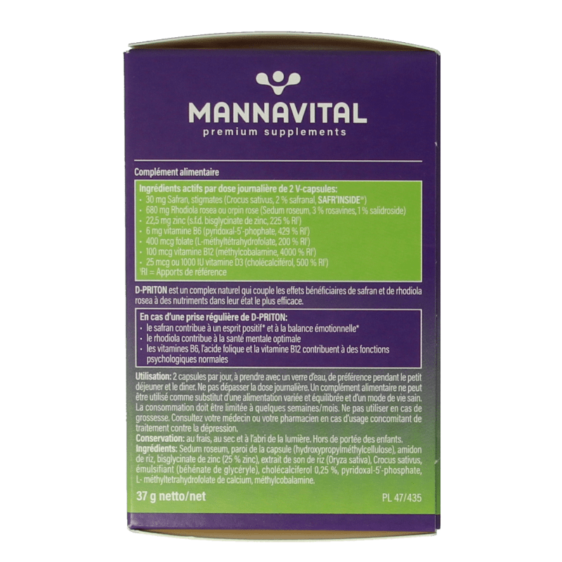 Mannavital D - priton 60 Capsules - DrogistWereld