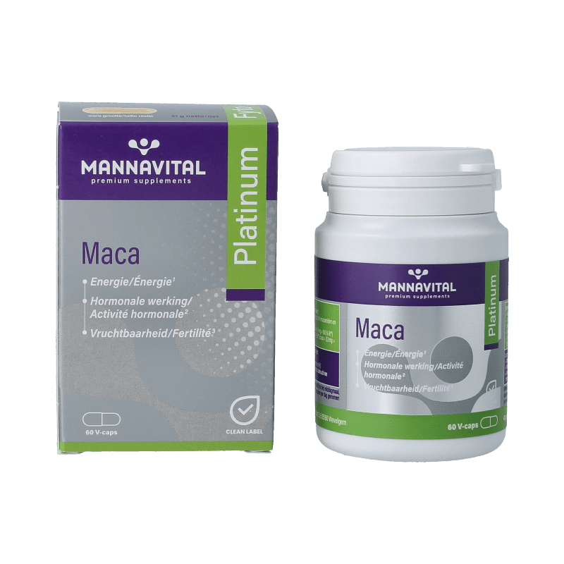 Mannavital Maca platinum 60 Vegetarische capsules - DrogistWereld