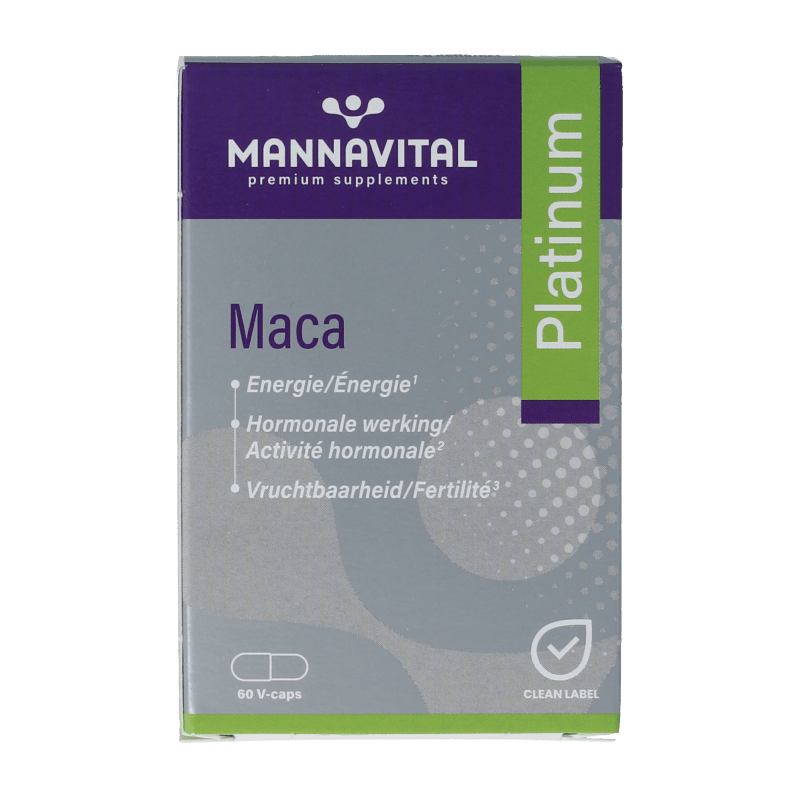 Mannavital Maca platinum 60 Vegetarische capsules - DrogistWereld