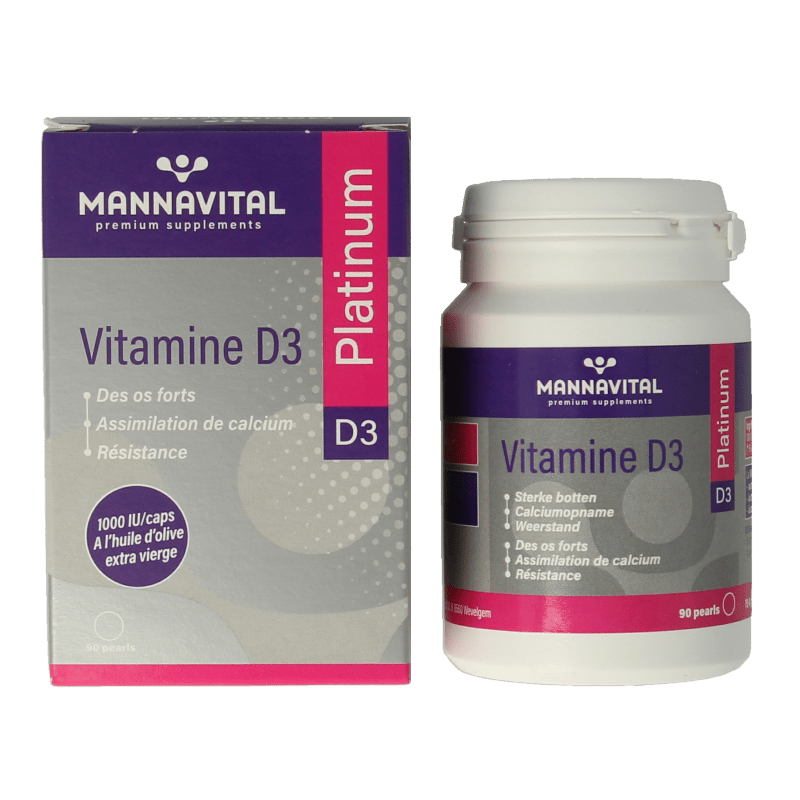 Mannavital Vitamine D3 platinum 90 Capsules - DrogistWereld