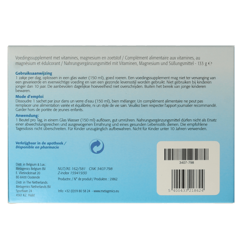 Metagenics Metarelax sachets 40 Sachets - DrogistWereld