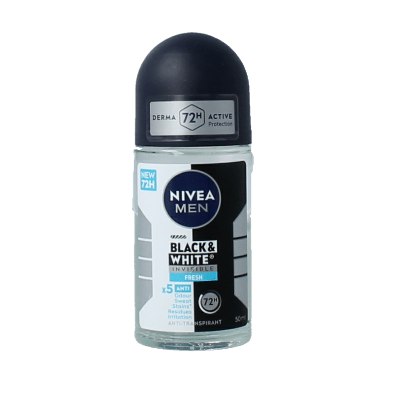Nivea Men deoroller black & white fresh 50 Milliliter - DrogistWereld