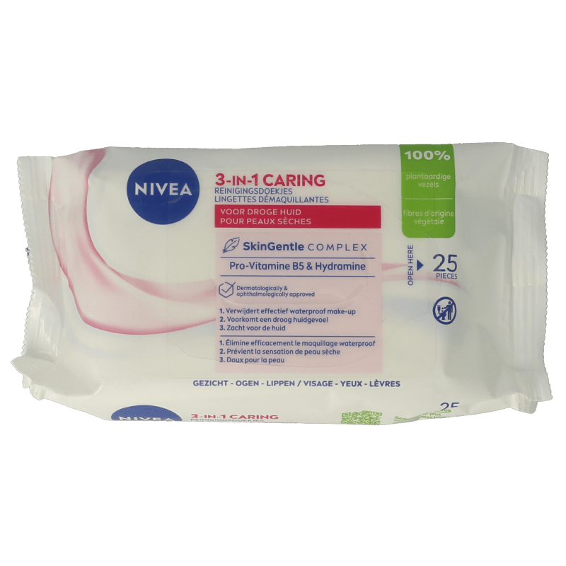 Nivea Verzachtende doekjes droge/gevoelige huid 25 Stuks - DrogistWereld