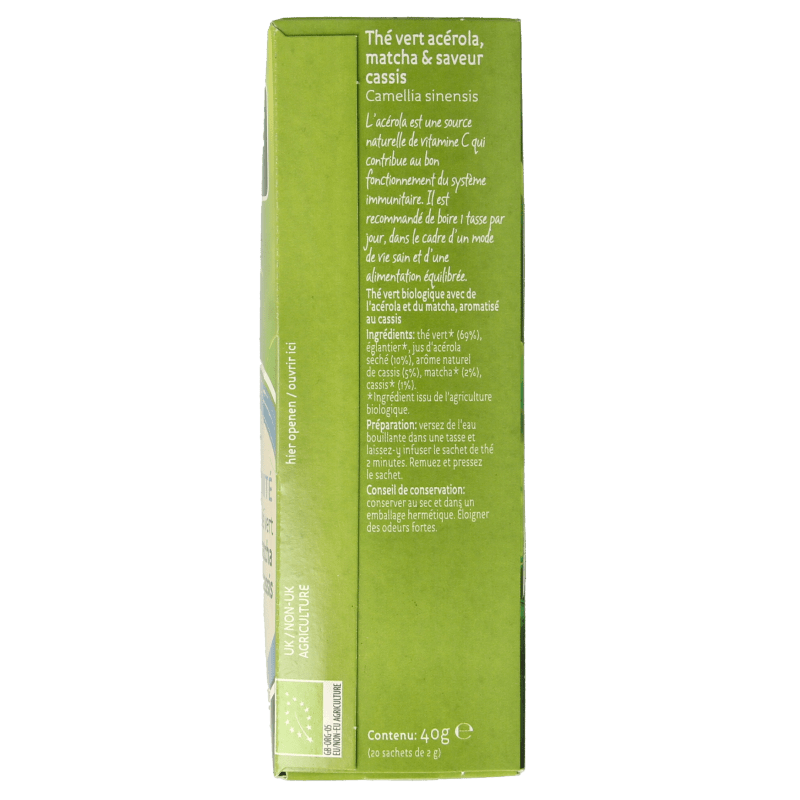 Piramide Immuun groene thee acerola matcha & zwarte bes bio 20 Zakjes - DrogistWereld