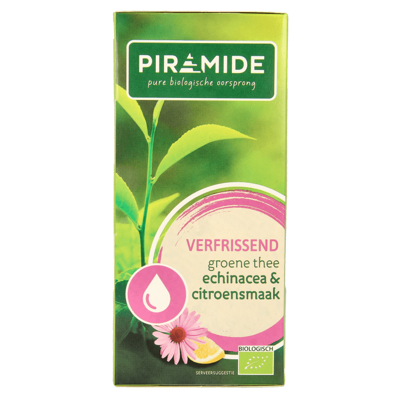 Piramide Verfrissend groene thee citroen & echinacea bio 20 Zakjes - DrogistWereld
