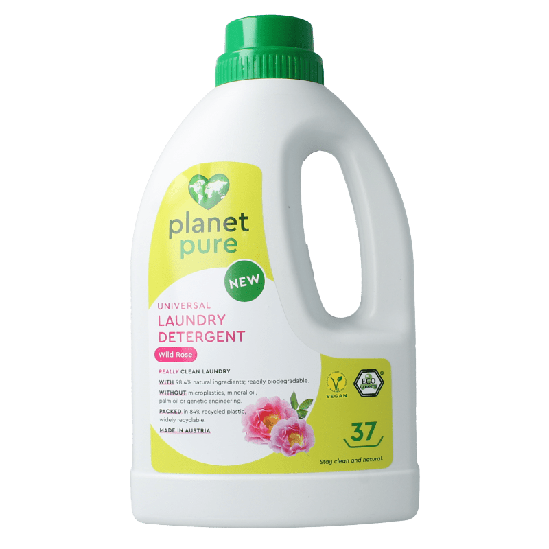 Planet Pure Wasmiddel vloeibaar universeel wild rose 1480 Milliliter - DrogistWereld