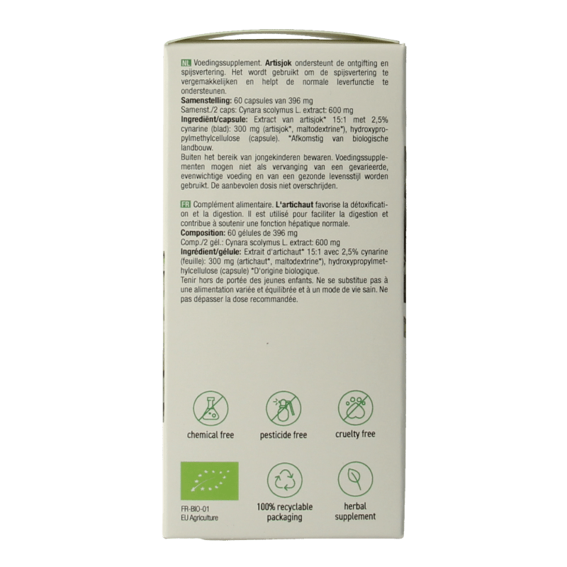 Purasana Artisjok vegan bio 60 Vegetarische capsules - DrogistWereld