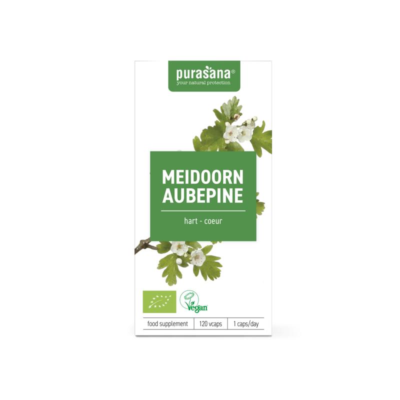 Purasana Meidoorn vegan bio 120 Vegetarische capsules - DrogistWereld
