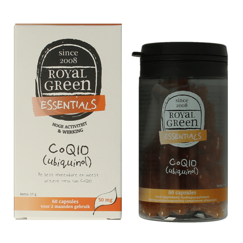 Royal Green Co Q10 ubiquinol 60 Capsules - DrogistWereld