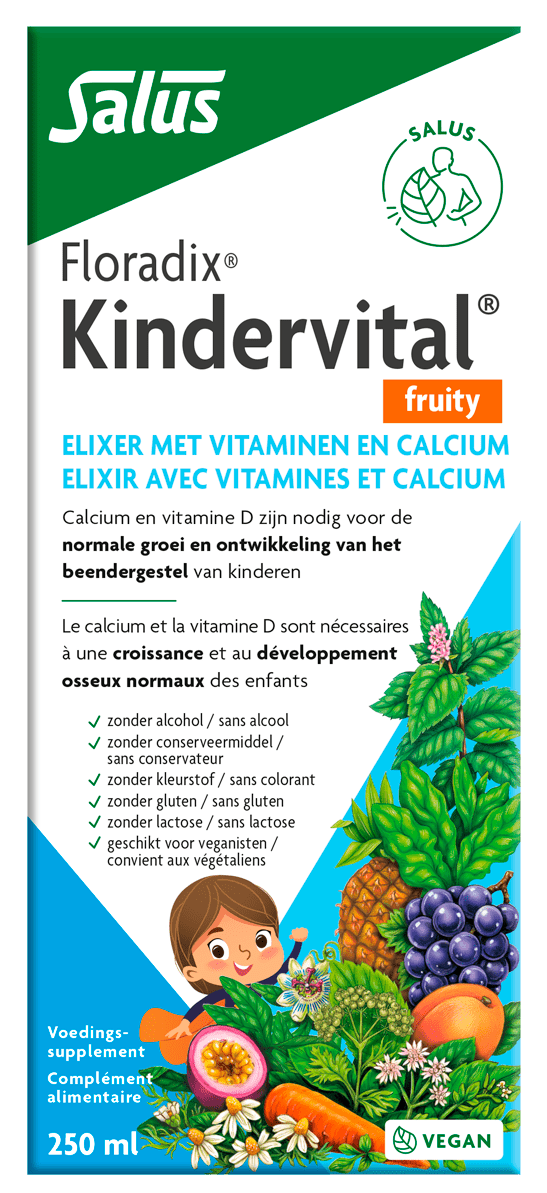 Salus Floradix kindervital fruity glutenvrij 250 Milliliter - DrogistWereld