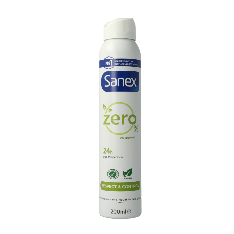 Sanex Deodorant spray zero% respect & control 200 Milliliter - DrogistWereld