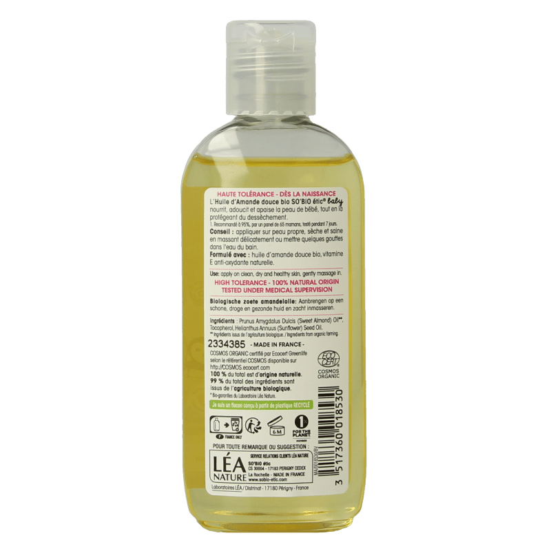 So Bio Etic Baby almond oil 100 Milliliter - DrogistWereld
