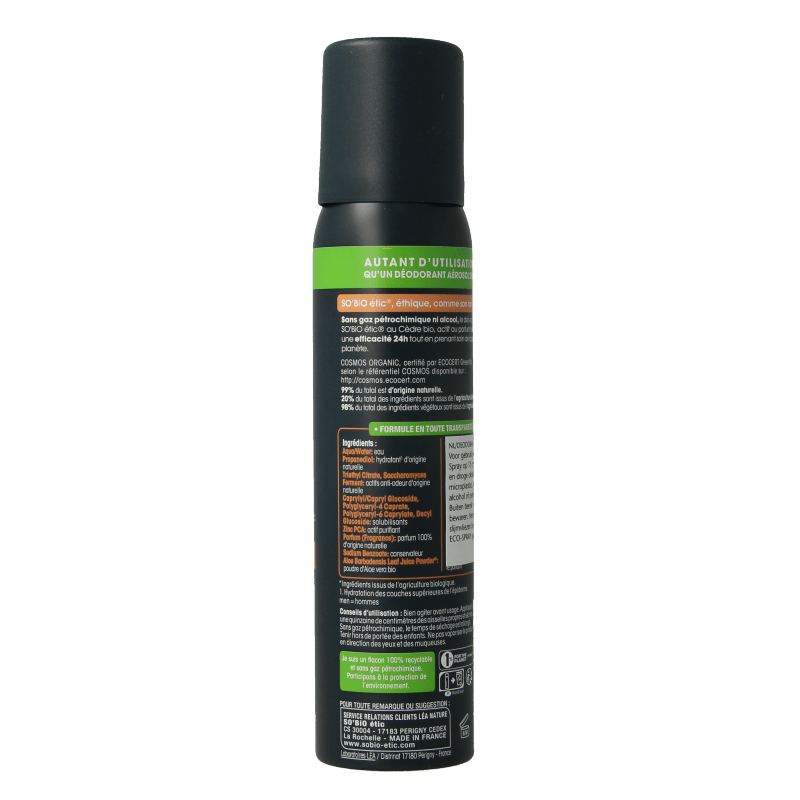 So Bio Etic For men deospray ceder 100 Milliliter - DrogistWereld