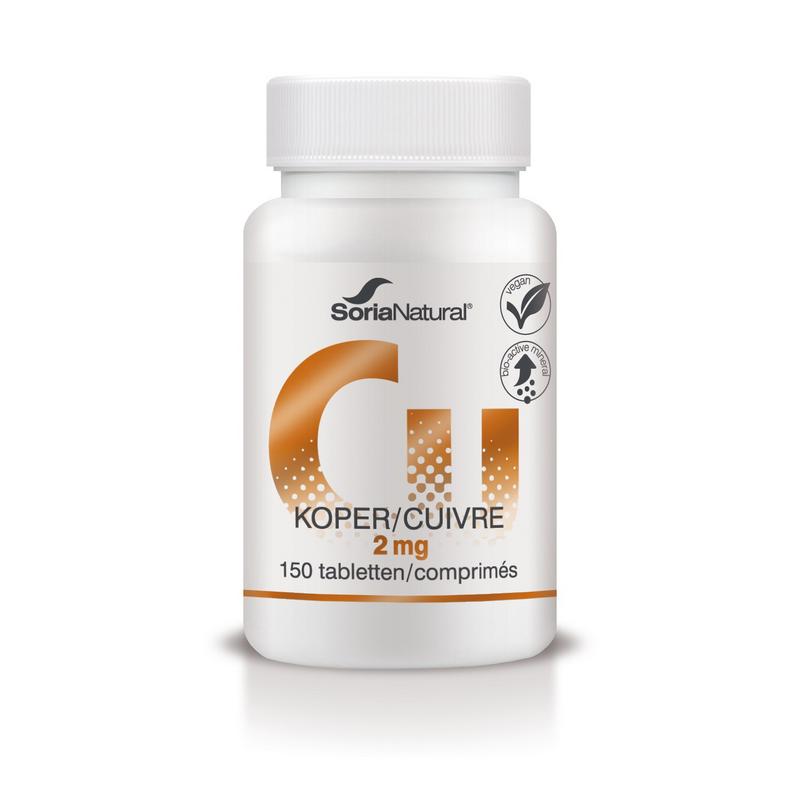 Soria Natural Koper 2mg bio - actief 150 Tabletten - DrogistWereld