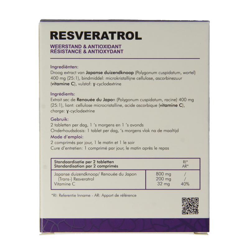 SoriaBel Resveratrol CT 100mg 60 Tabletten - DrogistWereld