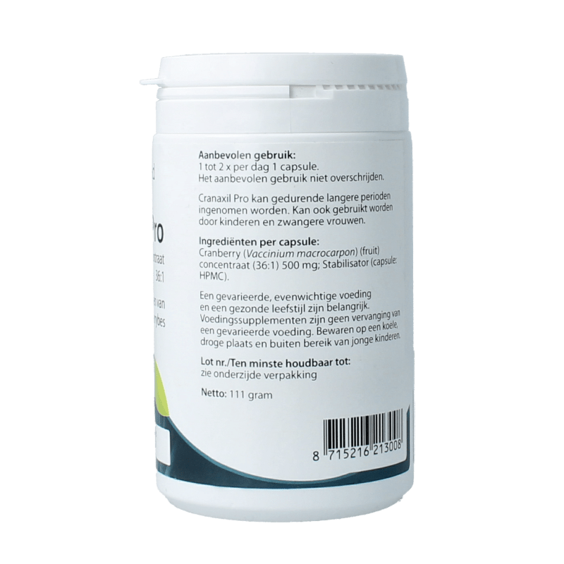 Springfield Cranaxil pro cranberry concentrate 500mg 180 Capsules - DrogistWereld
