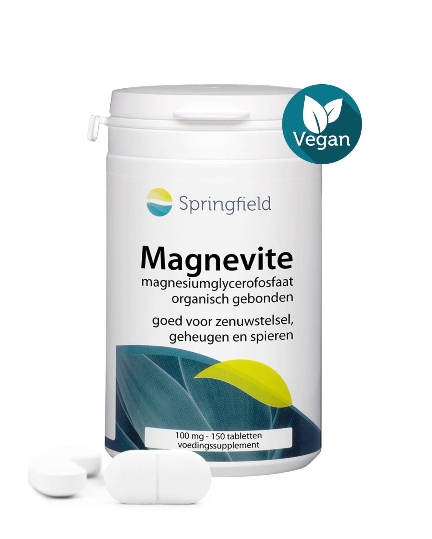 Springfield Magnevite magnesium glycerofosfaat 100 mg 150 Tabletten - DrogistWereld