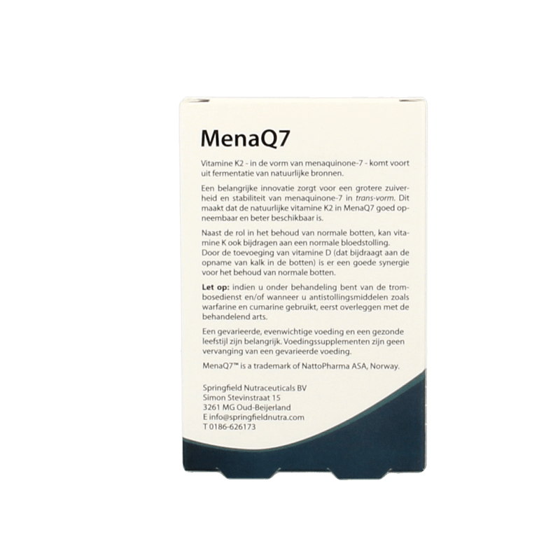Springfield MenaQ7 vitamine K2 45 mcg 60 Tabletten - DrogistWereld