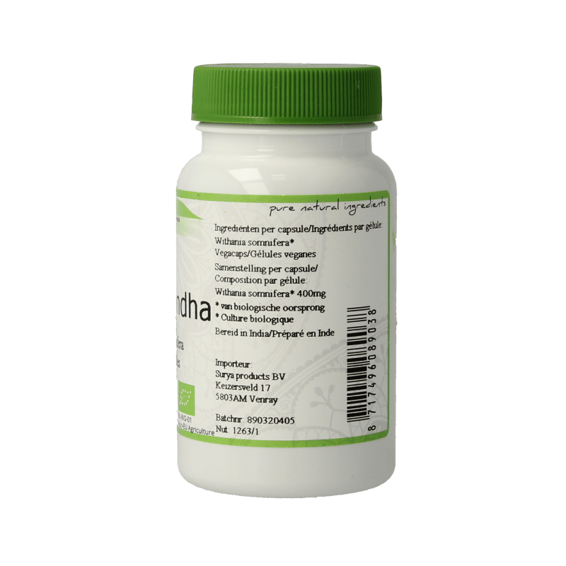 Surya Aswagandha bio 60 Capsules - DrogistWereld