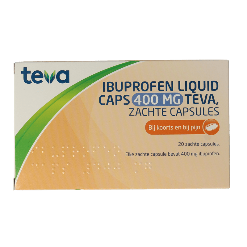 Teva Ibuprofen 400mg liquid caps 20 Capsules - DrogistWereld