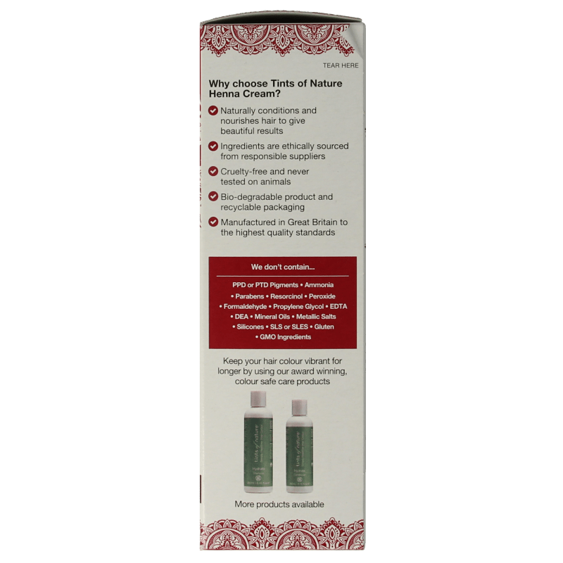 Tints Of Nature Henna cream chocolate semi permanent 70 Milliliter - DrogistWereld