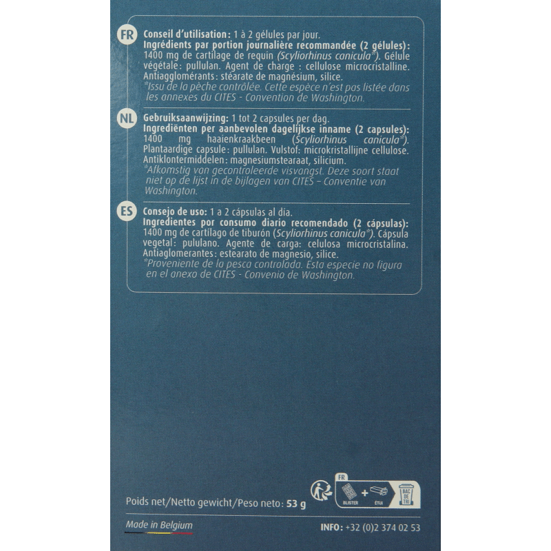 Trenker Cartilage de requin 60 Capsules - DrogistWereld