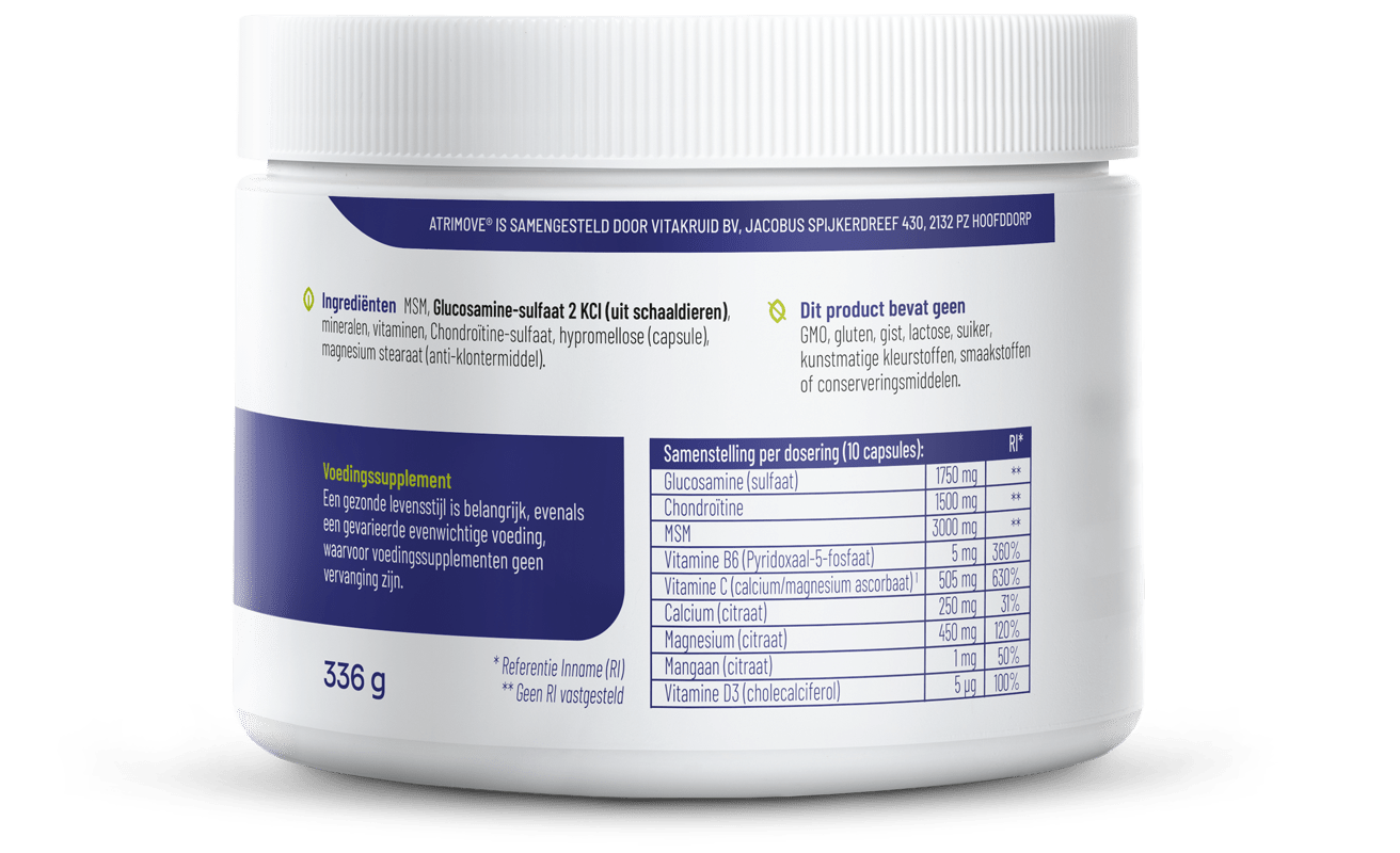 Vitakruid Atrimove Glucosamine Chondroitine MSM Complex 300 Capsules - DrogistWereld