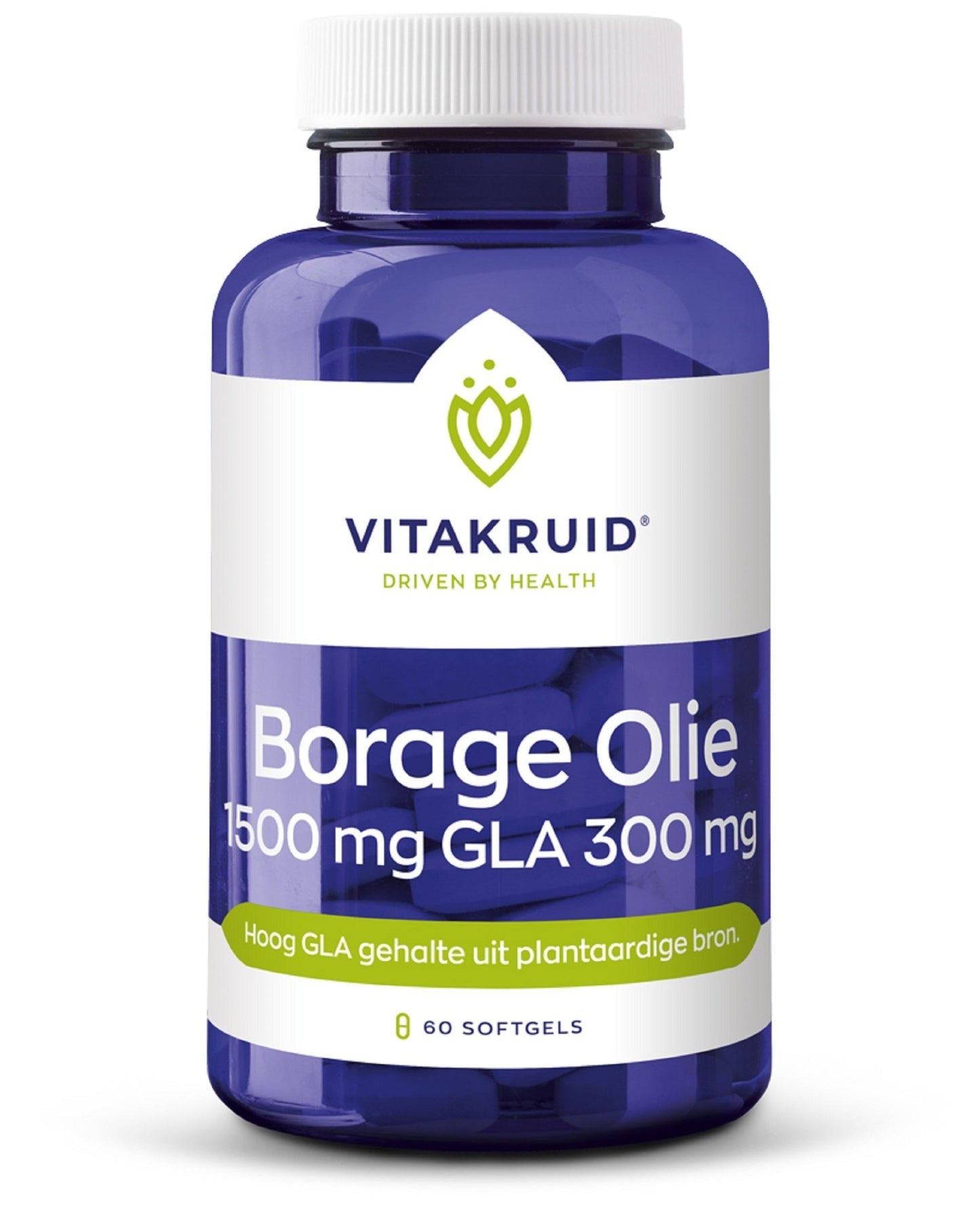 Vitakruid Borage Olie 1500mg GLA 300mg uit plantaardige bron 60 Softgels - DrogistWereld