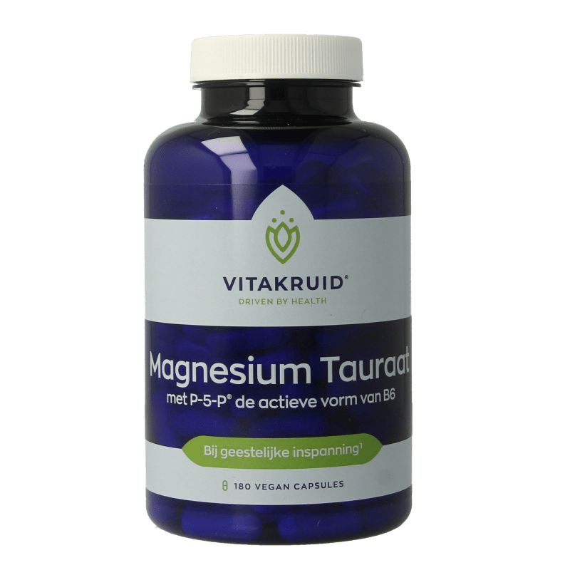 Vitakruid Magnesium Tauraat met Vitamine B6 (P - 5 - P) 180 Vegetarische capsules - DrogistWereld