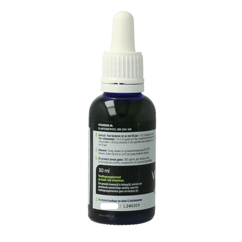 Vitakruid Vitamine D3 druppels 5 mcg / 200 IE per druppel 30 Milliliter - DrogistWereld