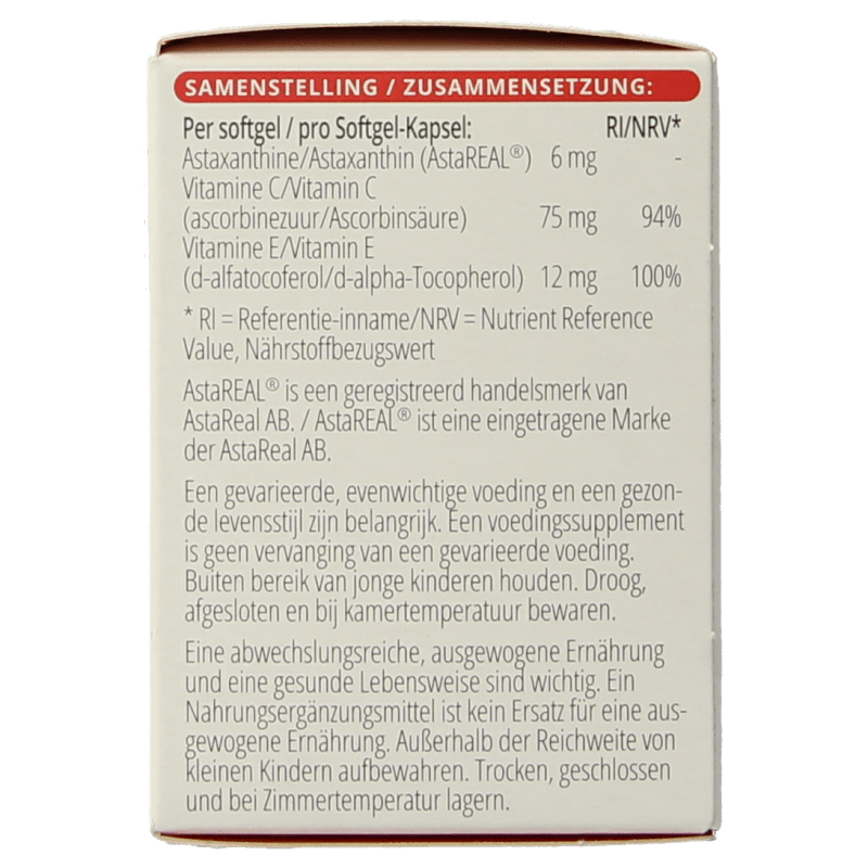 Vitals Astamax 6 mg 60 Softgels - DrogistWereld