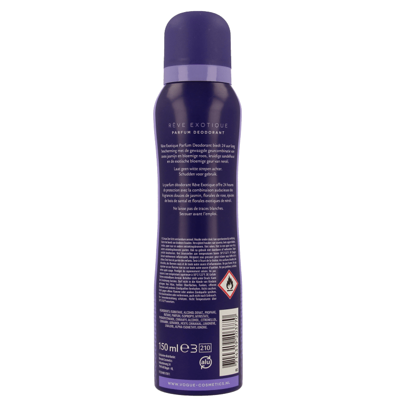 Vogue Parfum deodorant reve exolique 150 Milliliter - DrogistWereld