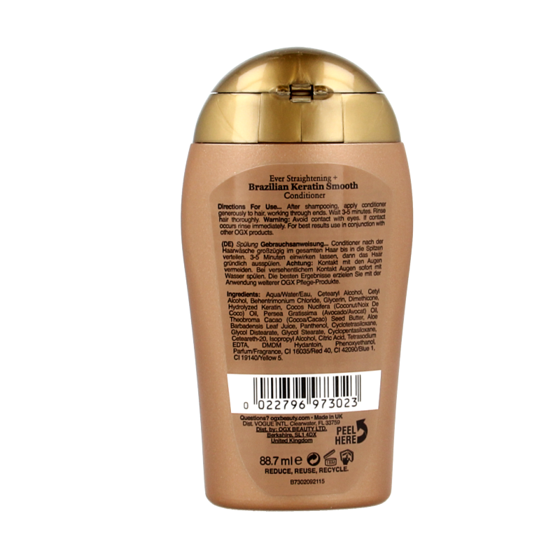 OGX Travelsize brazilian keratin smooth conditioner 88.7 Milliliter