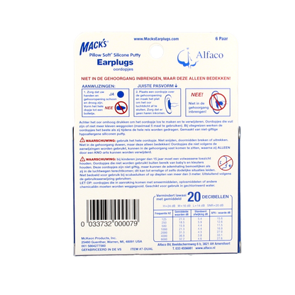 Macks Earplugs 6 Paar
