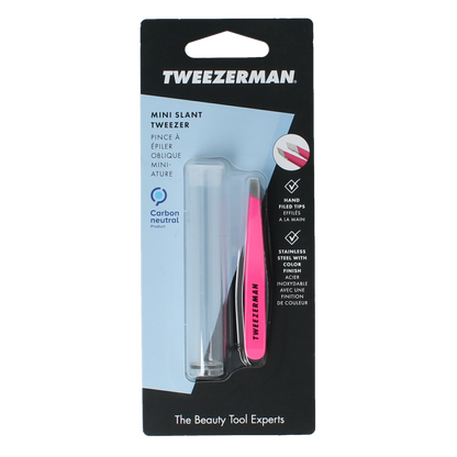 Tweezerman Mini slant tweezer neon pink 1.00 Stuks