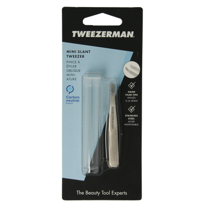 Tweezerman Mini slant tweezer klassiek stainless steel 1.00 Stuks