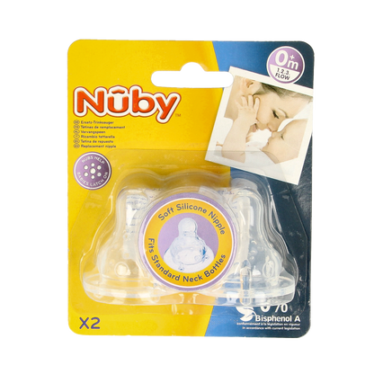 Nuby Siliconen speen 3-standen 2 Stuks