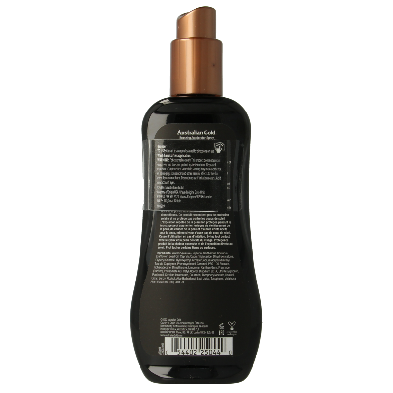 Australian Gold Dark tanning accelerator spray gel met bronzer  237 Milliliter