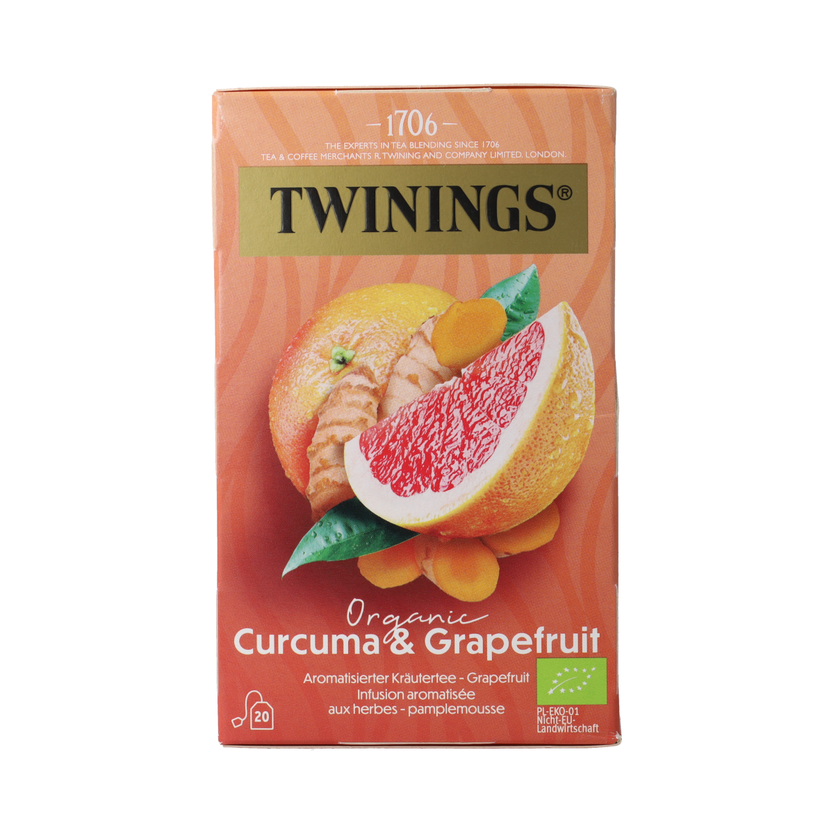 Twinings Curcuma & grapefruit bio 20.00 Zakjes
