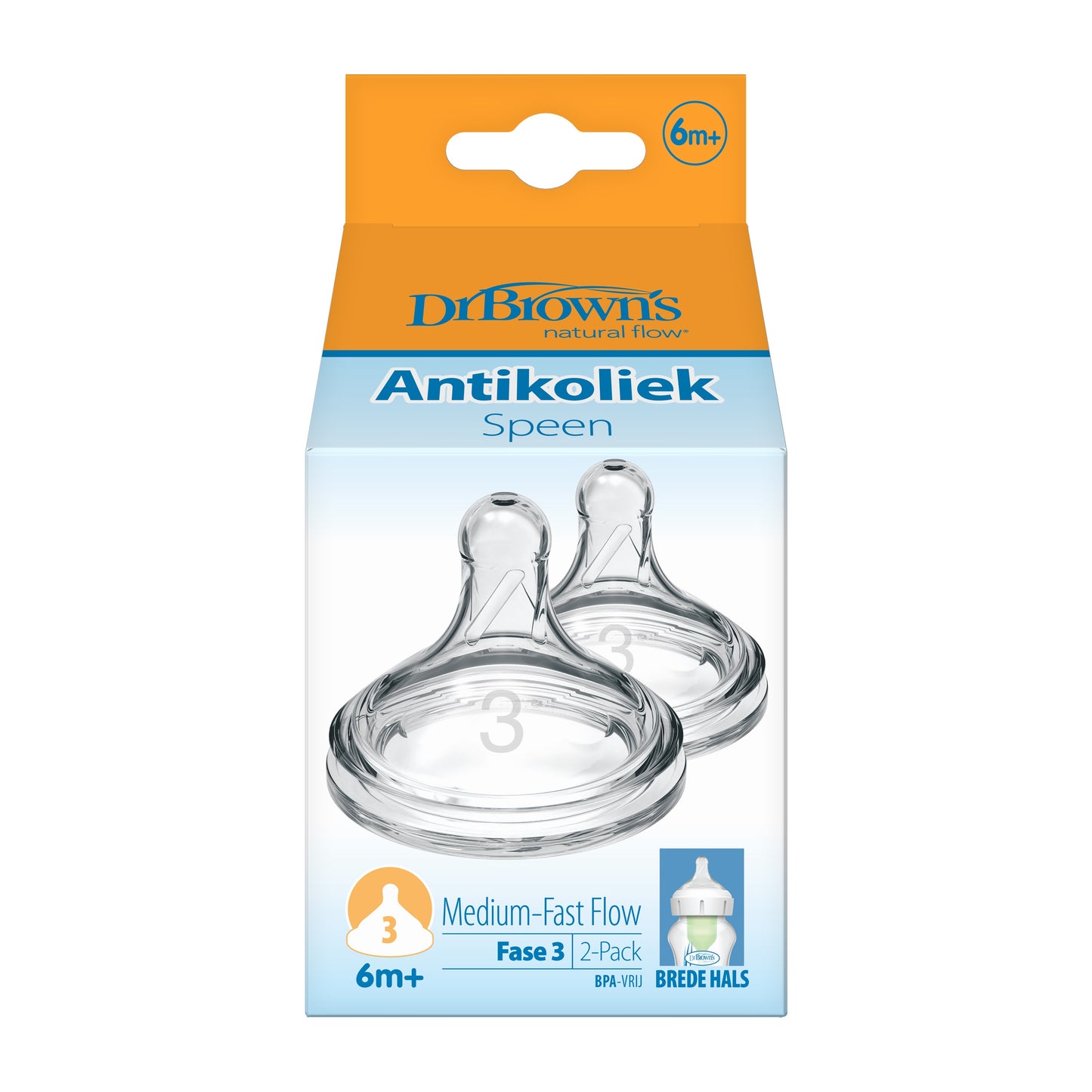 Dr. Brown's Options+ speen fase 4 brede halsfles 2.00 Stuks