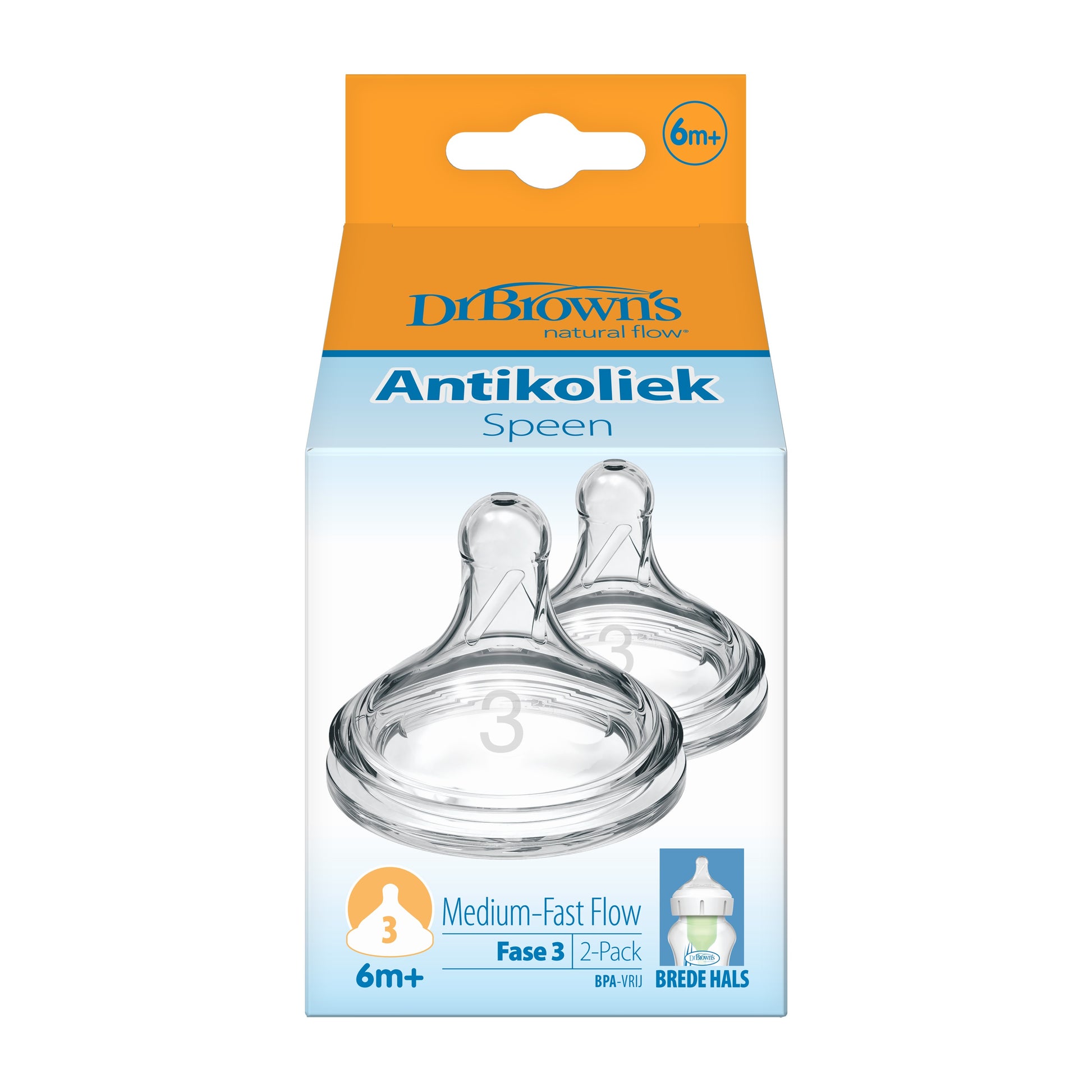 Dr. Brown's Options+ speen fase 4 brede halsfles 2.00 Stuks