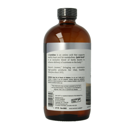 Natures Answer Vloeibaar L-Carnitine - Liquid L-Carnitine 1200mg 480 Milliliter