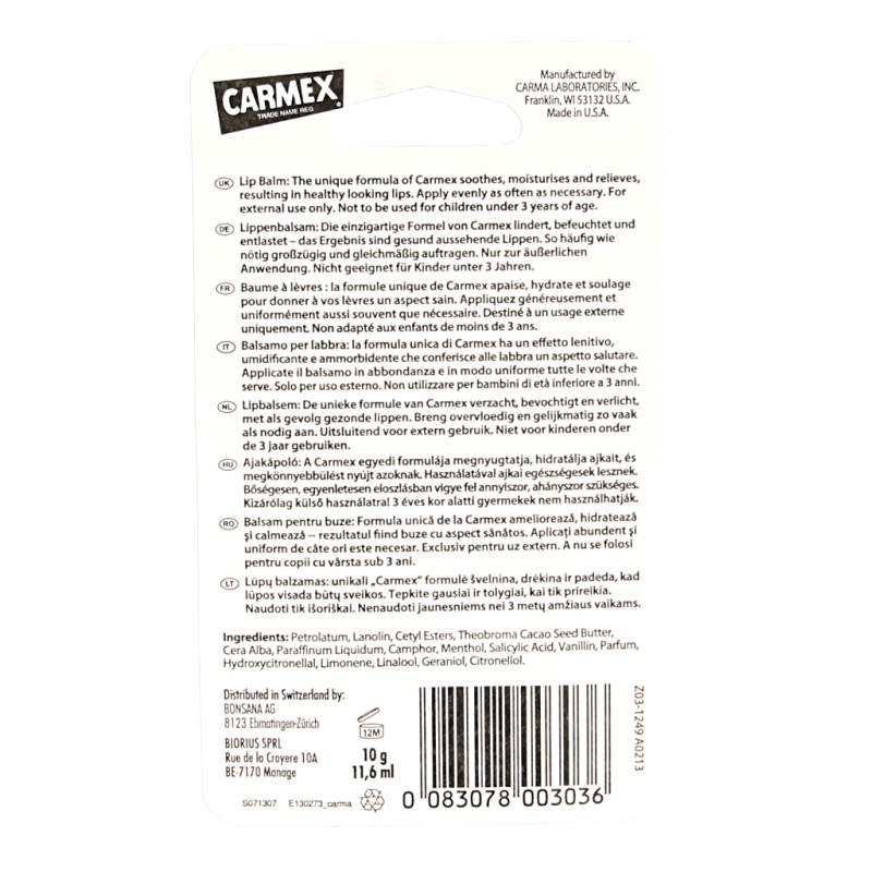 Carmex  Lip balm classic tube 10 Gram