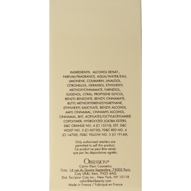 Calvin Klein Obsession eau de parfum vapo female 100 Milliliter