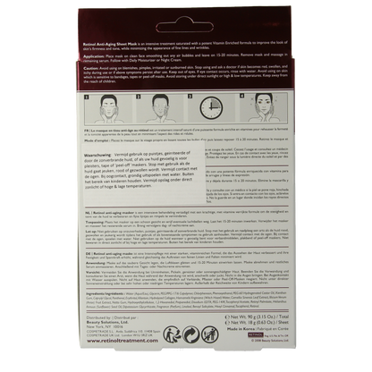 Retinol Anti-aging sheet mask 5 Stuks